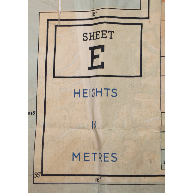 Map, Silk, Escape, RAF & USAAF, Scandinavia