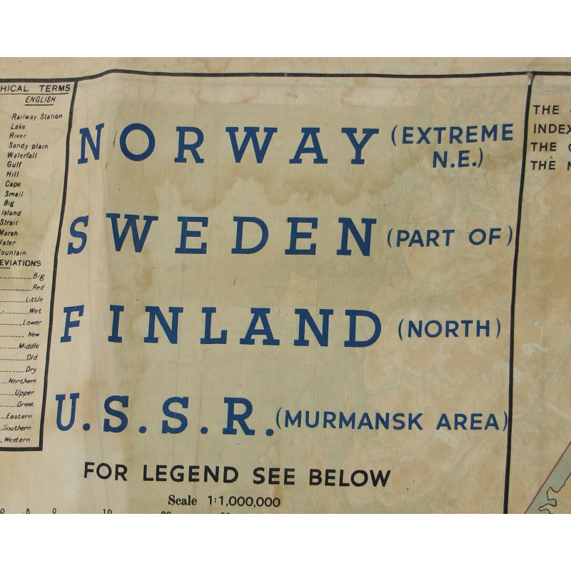 Map, Silk, Escape, RAF & USAAF, Scandinavia