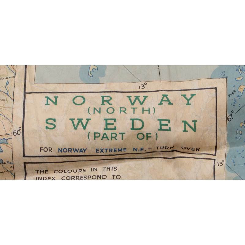 Carte d'évasion en soie, RAF & USAAF, Scandinavie