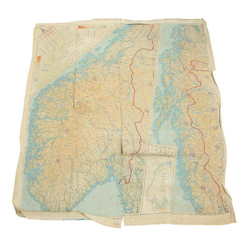Map, Silk, Escape, RAF & USAAF, Scandinavia