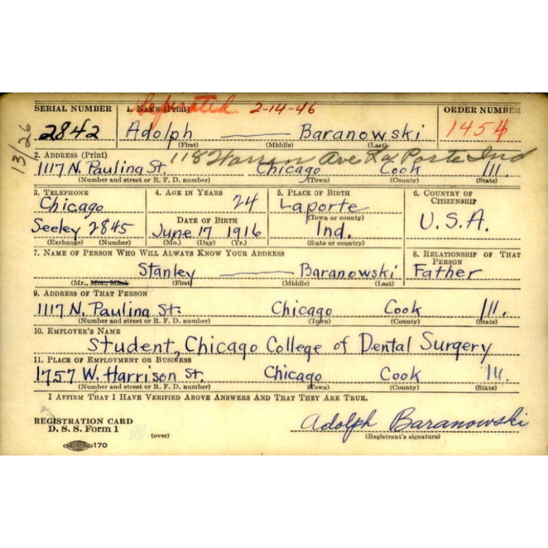 Grouping, Cpt. Adolph Baranowski, Dental Corps