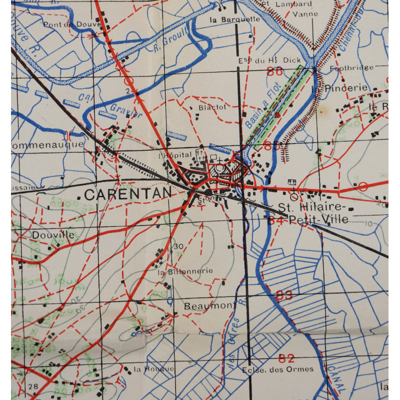 Carte alliée, LA HAYE DU PUITS, Sheet 6E/5, 1943