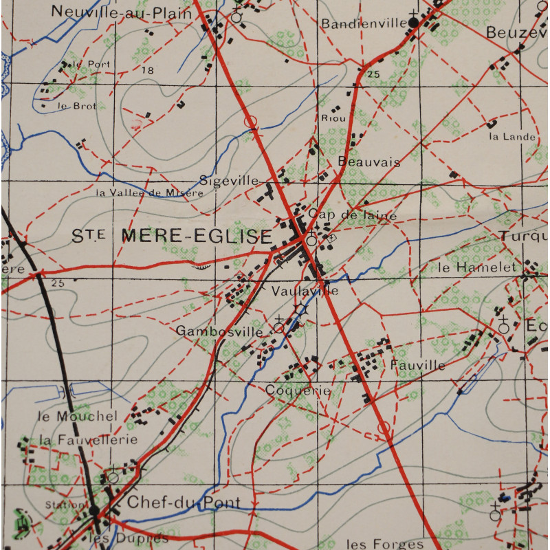 Carte alliée, LA HAYE DU PUITS, Sheet 6E/5, 1943