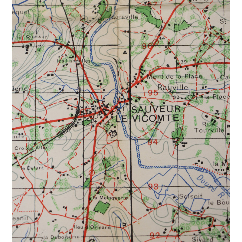 Carte alliée, LA HAYE DU PUITS, Sheet 6E/5, 1943