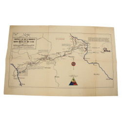 Map, ADVANCE OF THE 5TH ARMORED VICTORY DIVISION - RHINE RIVER TO THE ELBE, 1945