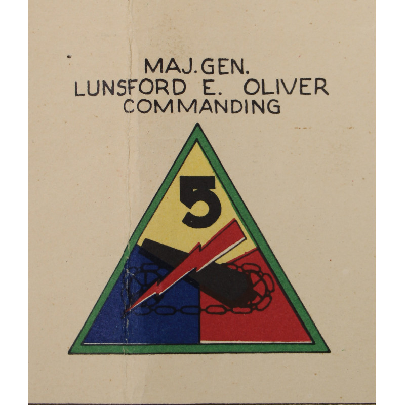 Map, ADVANCE OF THE 5TH ARMORED VICTORY DIVISION - RHINE RIVER TO THE ELBE, 1945