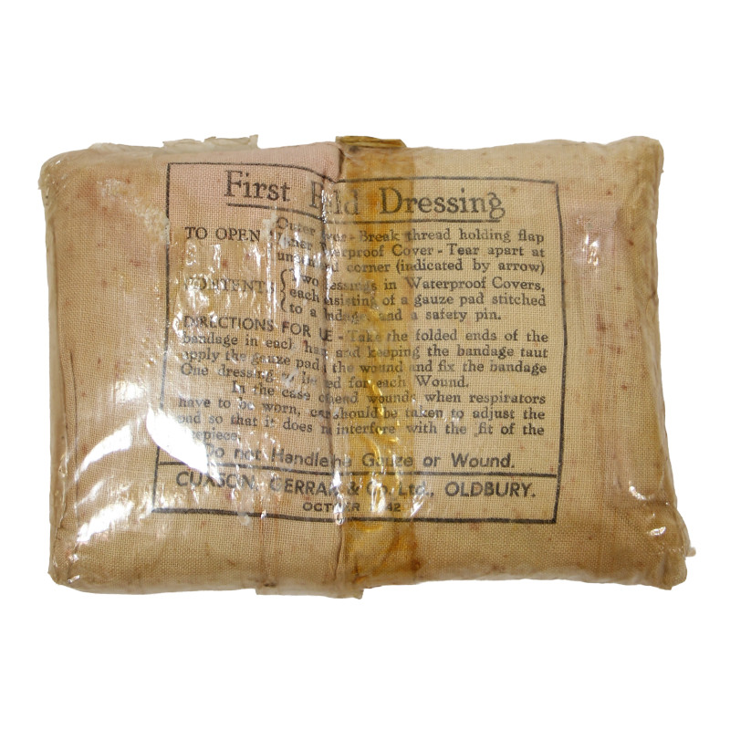 Pansement britannique, First Field Dressing, Cuxson Gerrad & Co. Ltd., October 1942