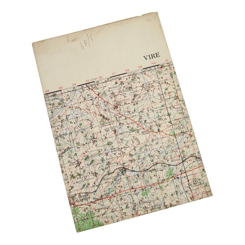 Carte britannique, VIRE, Normandie, 1943, 29th Infantry Division