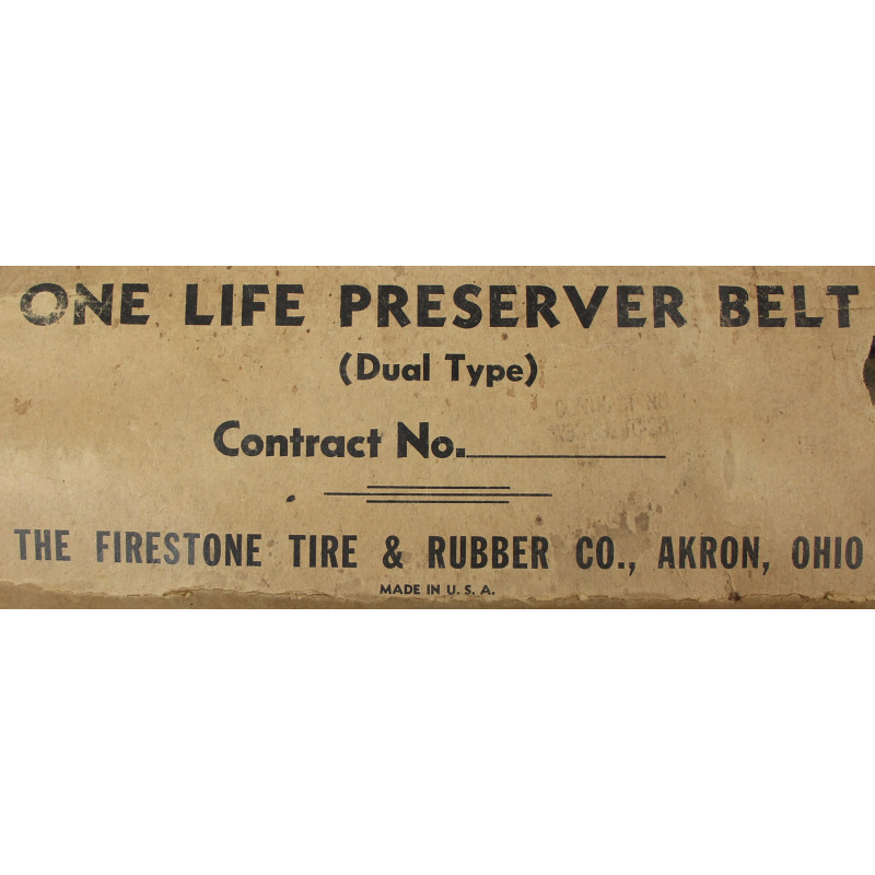 Bouée de débarquement, M-1926, US Navy, THE FIRESTONE TIRE & RUBBER CO., dans sa boîte