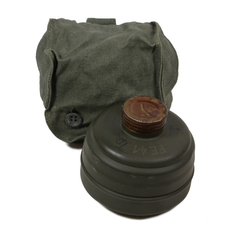 Cartouche filtrante FE 41, pour masque à gaz allemand, dans sa housse