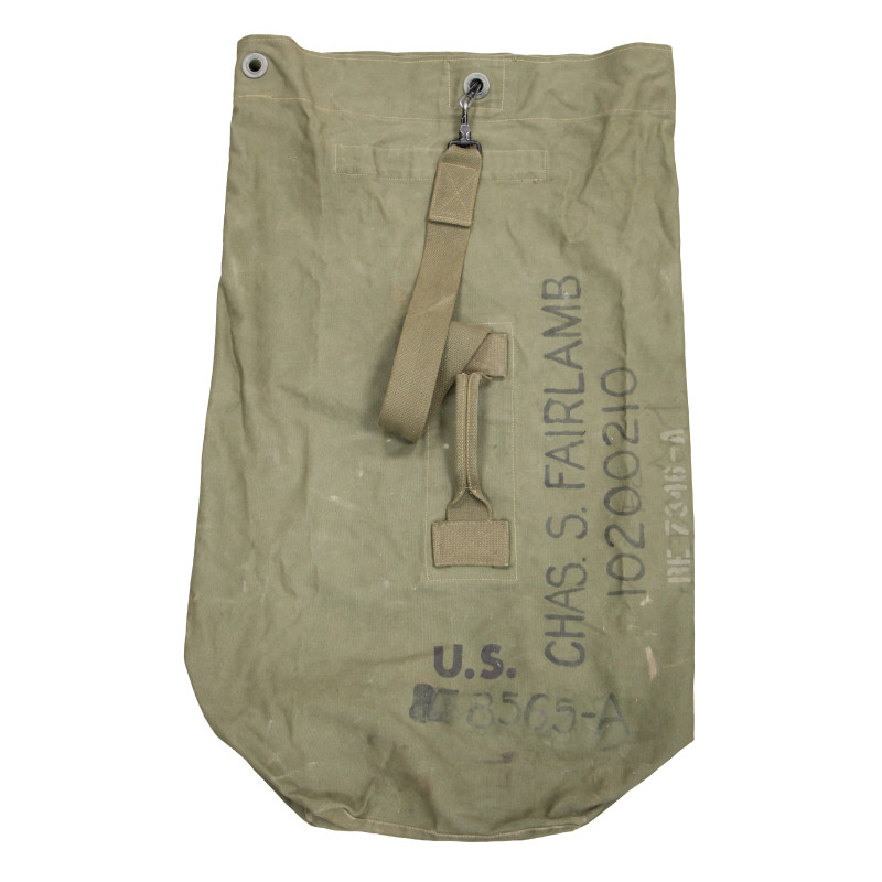 Sac paquetage (Duffle Bag), TWEEDIES 1944, S/Sgt. Charles Fairlamb, Hq. Co., 551st Parachute Infantry Battalion