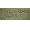 Sac paquetage (Duffle Bag), TWEEDIES 1944, S/Sgt. Charles Fairlamb, Hq. Co., 551st Parachute Infantry Battalion
