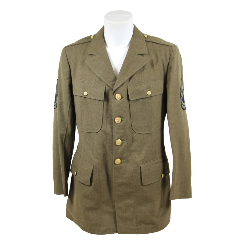 Coat, Serge, Wool, OD, Technical Sergeant, 42R, 1942