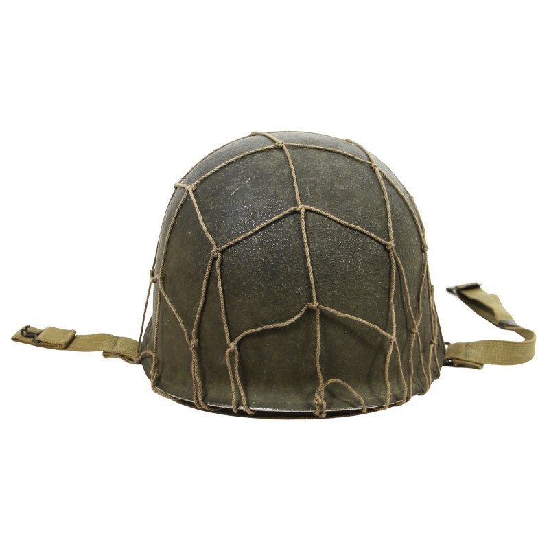 Casque M1, pattes mobiles, Schlueter, liner SEAMAN PAPER CO., filet à larges mailles