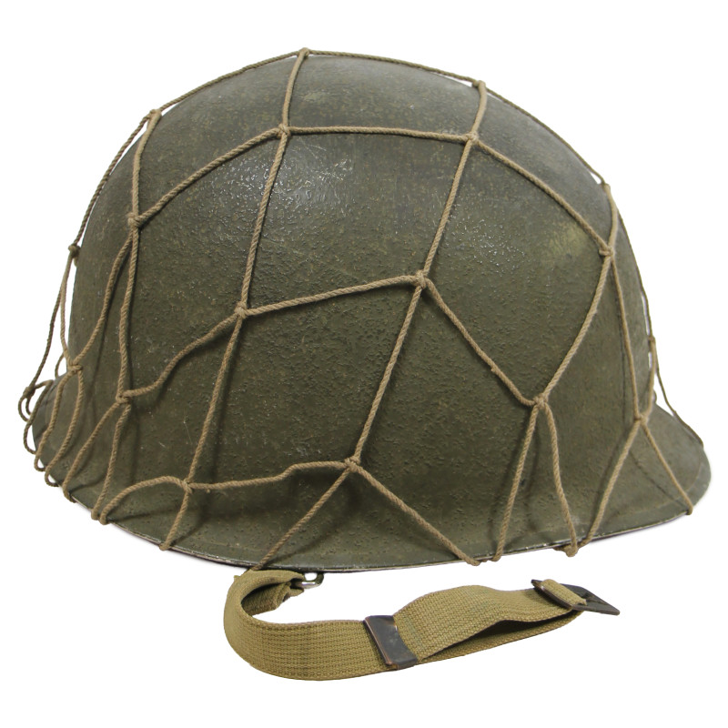 Casque M1, pattes mobiles, Schlueter, liner SEAMAN PAPER CO., filet à larges mailles