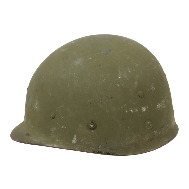 Helmet, M1, Swivel Loops, Schlueter, SEAMAN PAPER CO. Liner, Large-Mesh Net