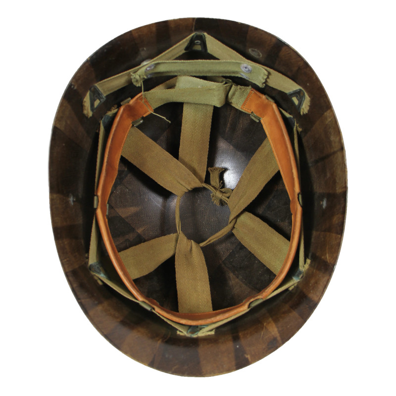 Casque M1, pattes mobiles, Schlueter, liner SEAMAN PAPER CO., filet à larges mailles