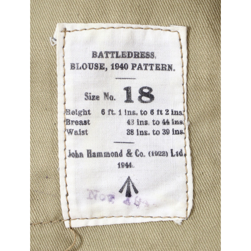 Blouse, Battledress, 1940 Pattern, Size No. 18, 1944, W /I\ D