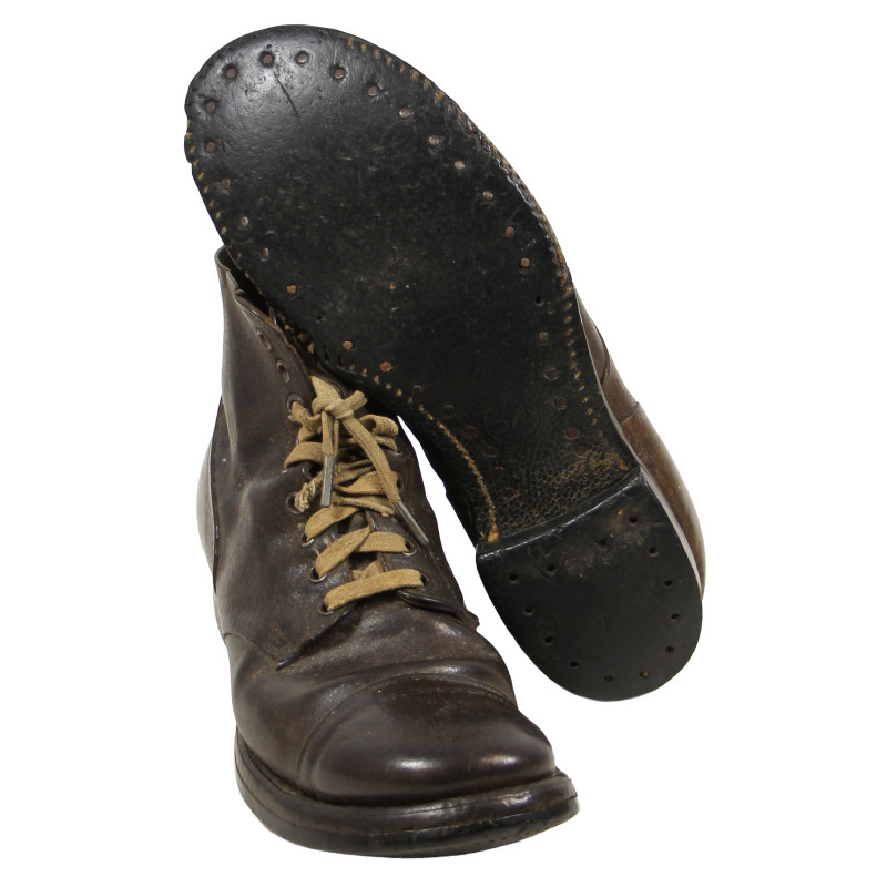 Brodequins de combat, US Army, Type II, cuir lisse, pointure 9 ½ C & 10 D