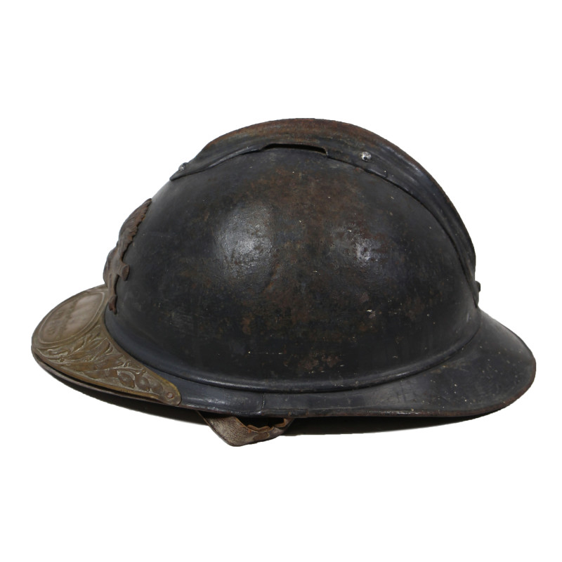 Casque Adrian, Mle 1915, soldat Jean Leduc, 3e Cie, 114e BCA, mort de ses blessures en septembre 1917