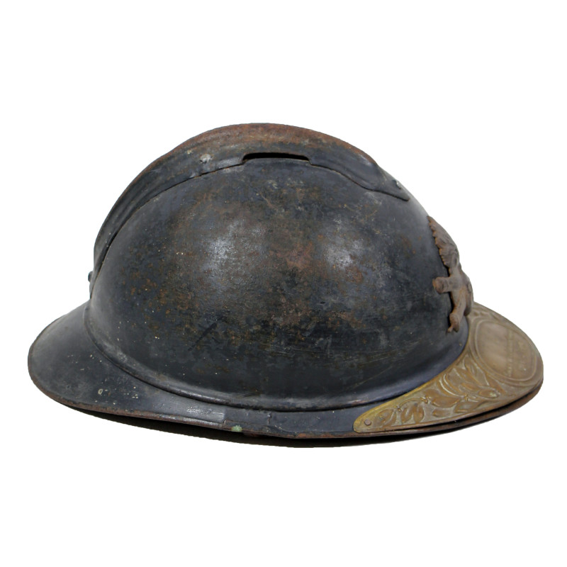 Casque Adrian, Mle 1915, soldat Jean Leduc, 3e Cie, 114e BCA, mort de ses blessures en septembre 1917