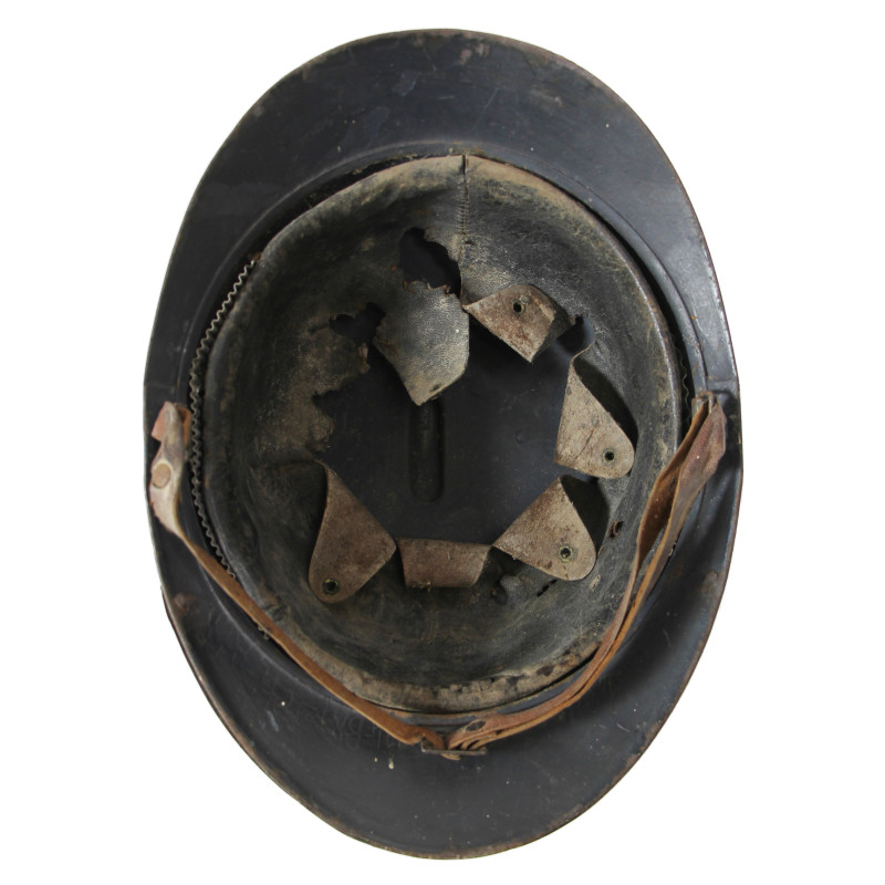 Casque Adrian, Mle 1915, soldat Jean Leduc, 3e Cie, 114e BCA, mort de ses blessures en septembre 1917