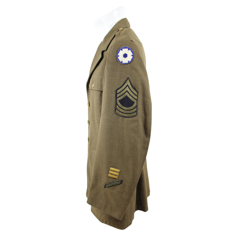Coat, Serge, Wool, OD, Master Sergeant, ETOUSA, 42R, 1941, Named