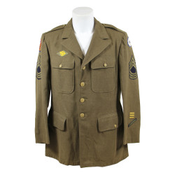 Coat, Serge, Wool, OD, Master Sergeant, ETOUSA, 42R, 1941, Named