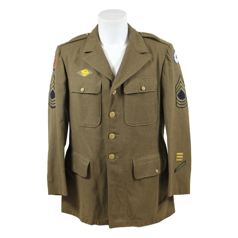 Coat, Serge, Wool, OD, Master Sergeant, ETOUSA, 42R, 1941, Named