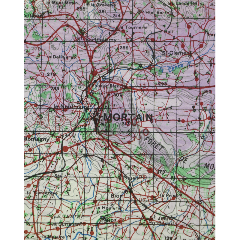 Carte britannique, AVRANCHES-FOUGÈRES, 1944