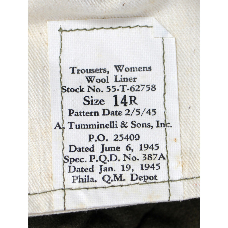 Pantalon en laine, WAC & Nurse, 14R, 1945