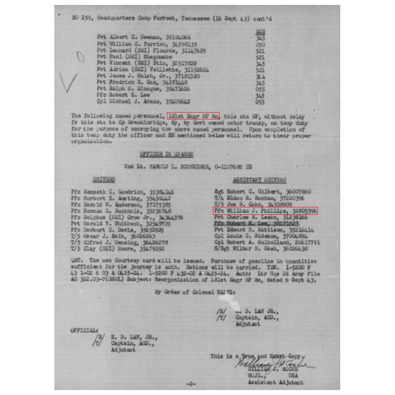 Étui de pelle en T, M-1910, Pfc. William Phillips, Hq. & Serv. Co., 181st Eng. (Heavy Ponton) Bn., ETO