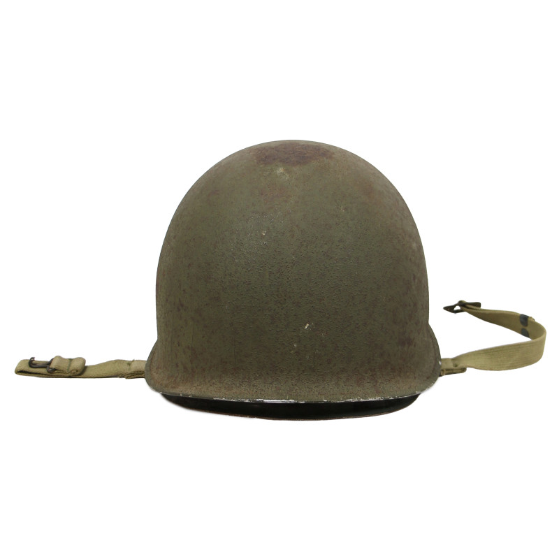 Casque M1, pattes fixes, liner ST. CLAIR RUBBER CO., aumônier chrétien