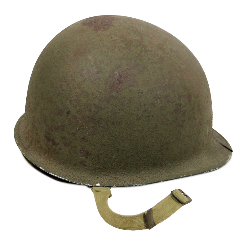 Casque M1, pattes fixes, liner ST. CLAIR RUBBER CO., aumônier chrétien