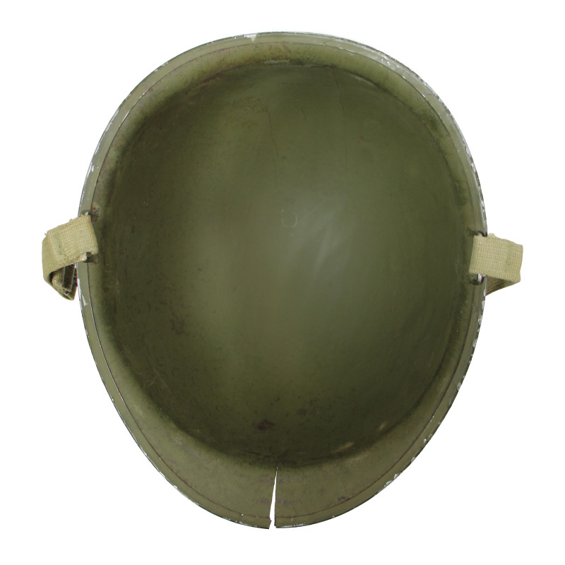 Casque M1, pattes fixes, liner ST. CLAIR RUBBER CO., aumônier chrétien