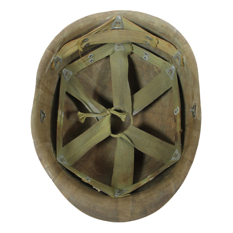 Casque M1, pattes fixes, liner ST. CLAIR RUBBER CO., aumônier chrétien
