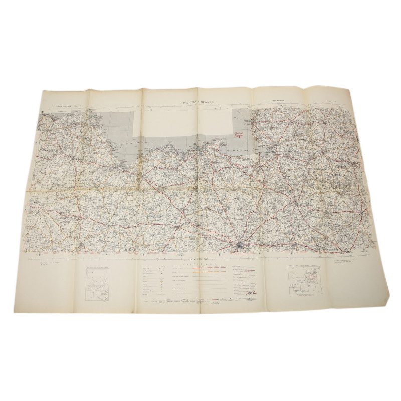 Map, British, ST. BRIEUC-RENNES, 1941