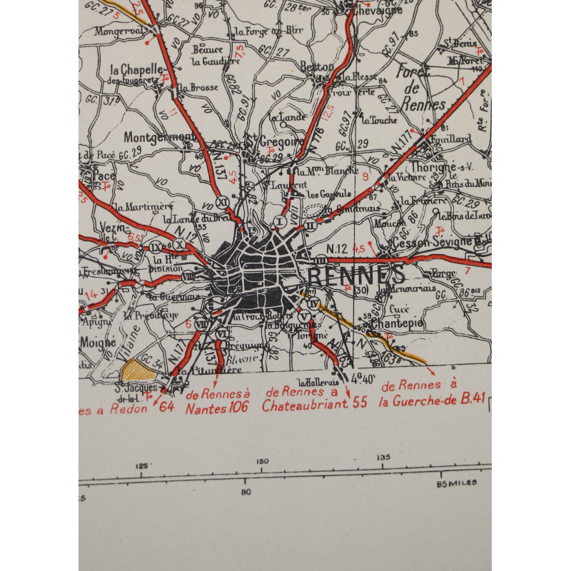 Carte britannique, ST. BRIEUC-RENNES, 1941