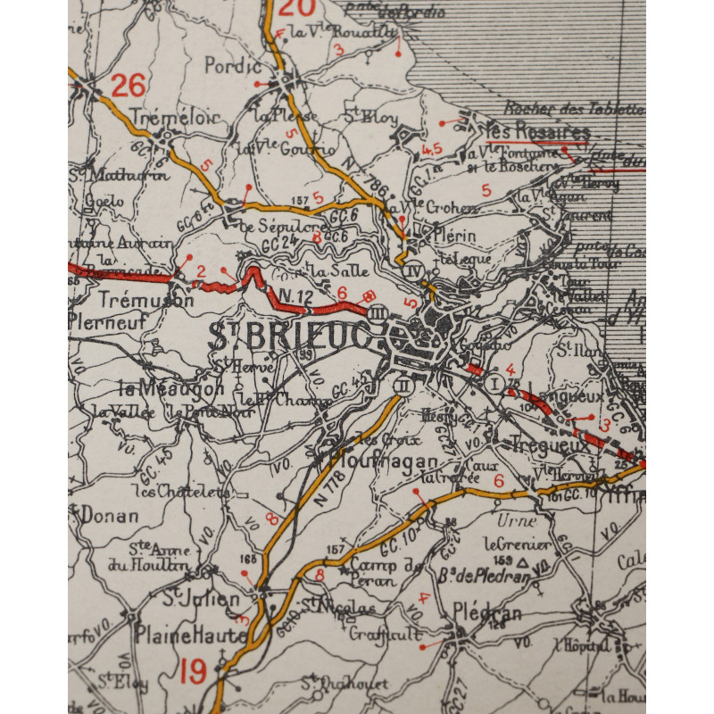 Carte britannique, ST. BRIEUC-RENNES, 1941