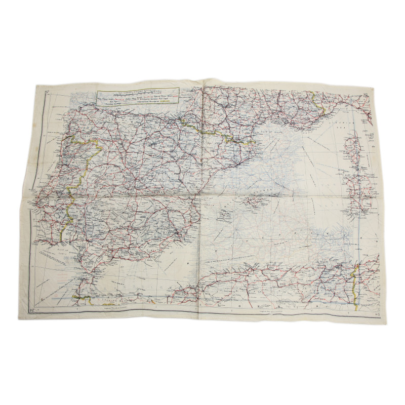 Carte d'évasion en soie, MI 9, Sud de la France et Méditerranée occidentale