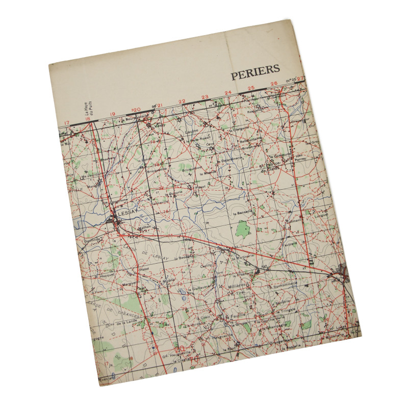 Carte britannique, PÉRIERS, bataille des haies, 1943