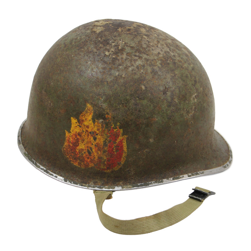 Casque M1, pattes fixes, 63rd Infantry Division, liner FIRESTONE