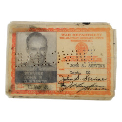 Carte d'identité, Medical Department, 1945, 2e type, Cpt. John Servine, Dental Corps