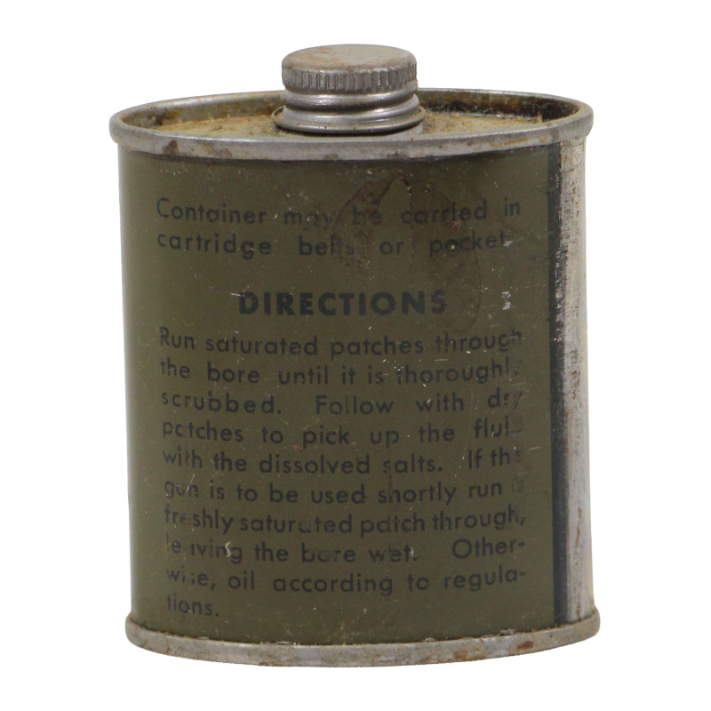 Flacon de solvant, Rifle Bore Cleaner, THE CURRAN CORPORATION, 1944, plein