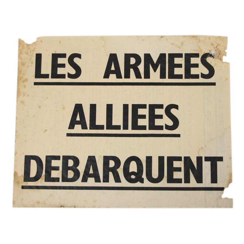 Tract ZF 1, message du General Eisenhower, 1944, Normandie
