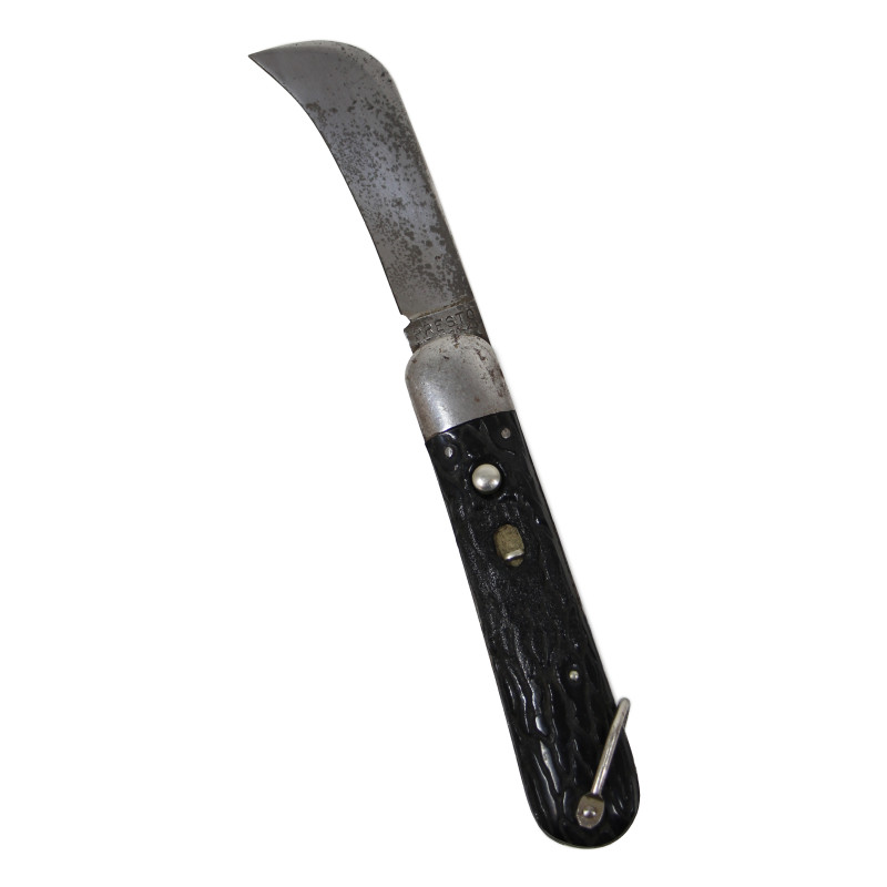 Knife, Pocket, Parachutist, M2, PRESTO, Geo. Schrade Knife Co., Inc., Hawkbill Blade