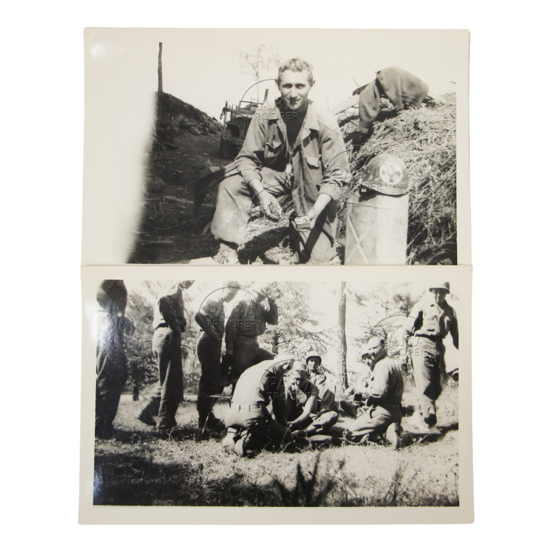 Lot de cinq photographies, US Army, Medic