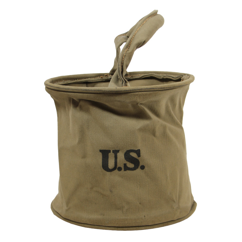 Seau à eau, US Army, DES MOINES GLOVE & MFG. CO. 1943, état neuf