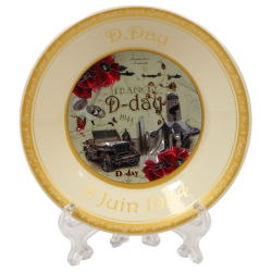 D-Day ceramic plate, golden