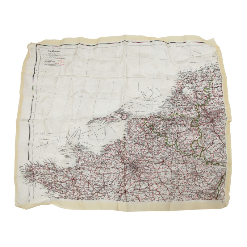 Map, Silk, Escape, MI 9, Northwestern Europe, Normandy